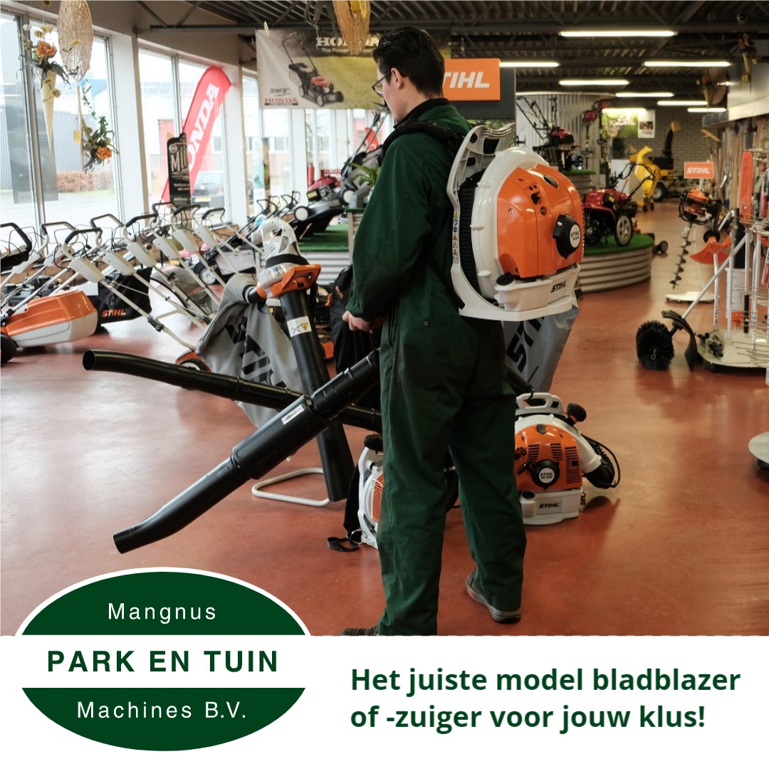 Uitgebreid assortiment bladblazers en- zuigers!