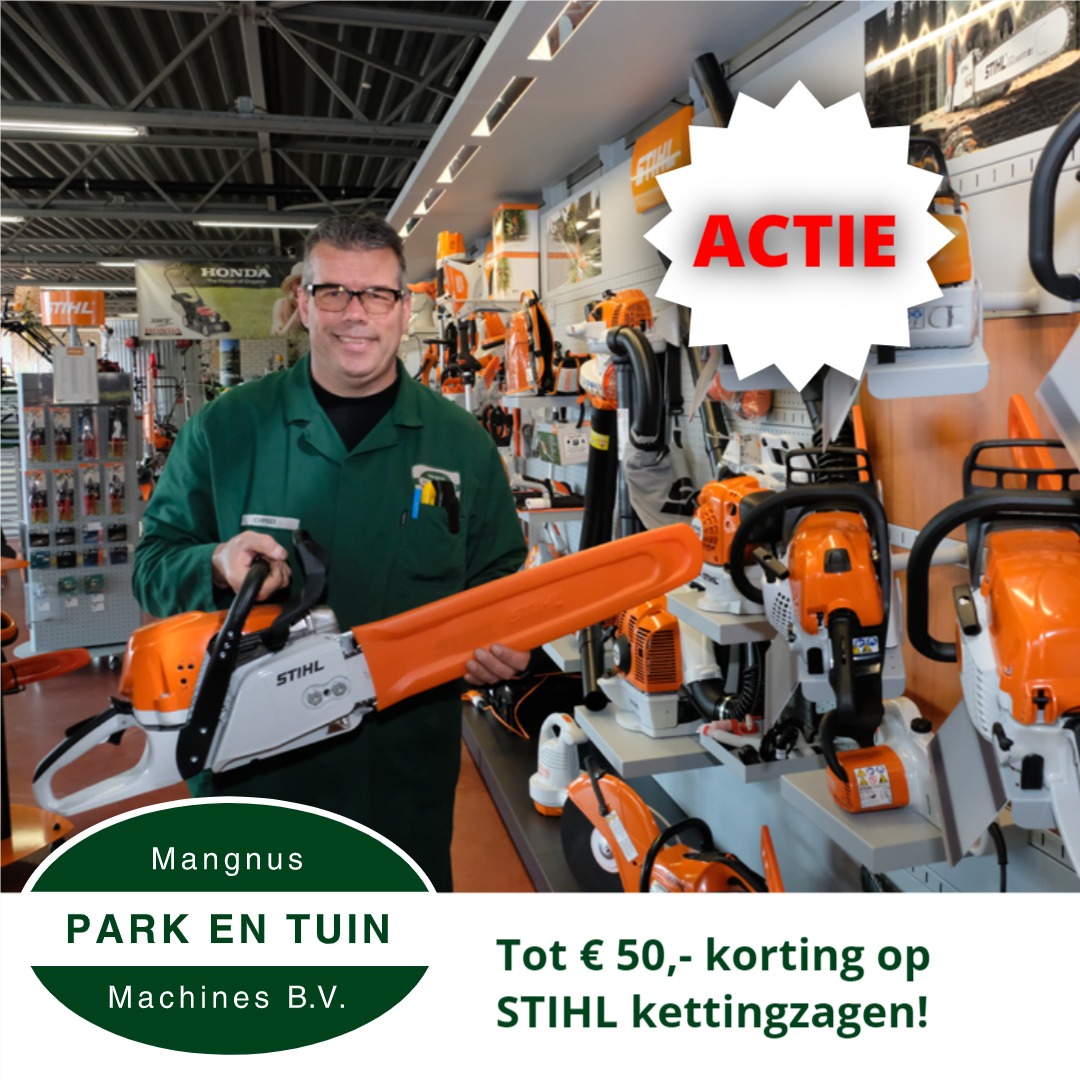 Nu tot 50 euro korting op een nieuwe STIHL kettingzaag!