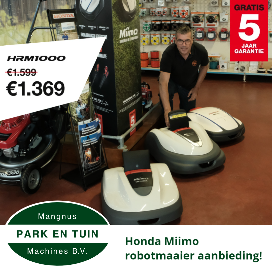 Actieprijs en 5 jaar garantie op de Honda Miimo robotmaaier!